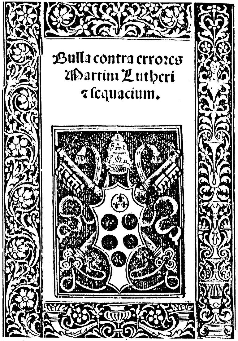 Title page of Leo X's Papal Bull, 1520