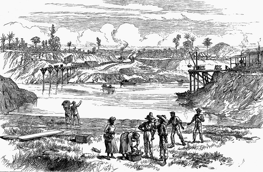 The de Lesseps attempt to dig the Panama Canal, 1888