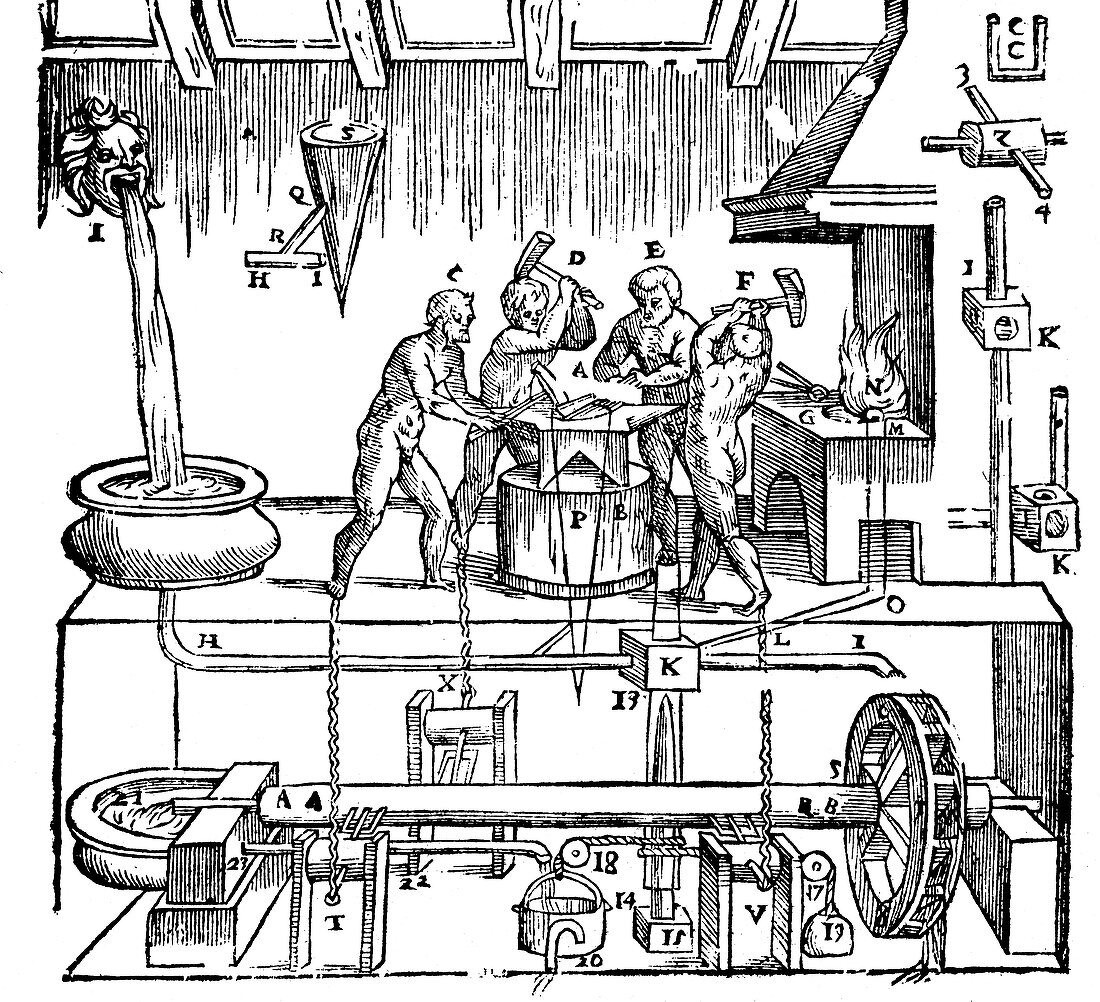 Hero of Alexandria's mechanical blacksmiths