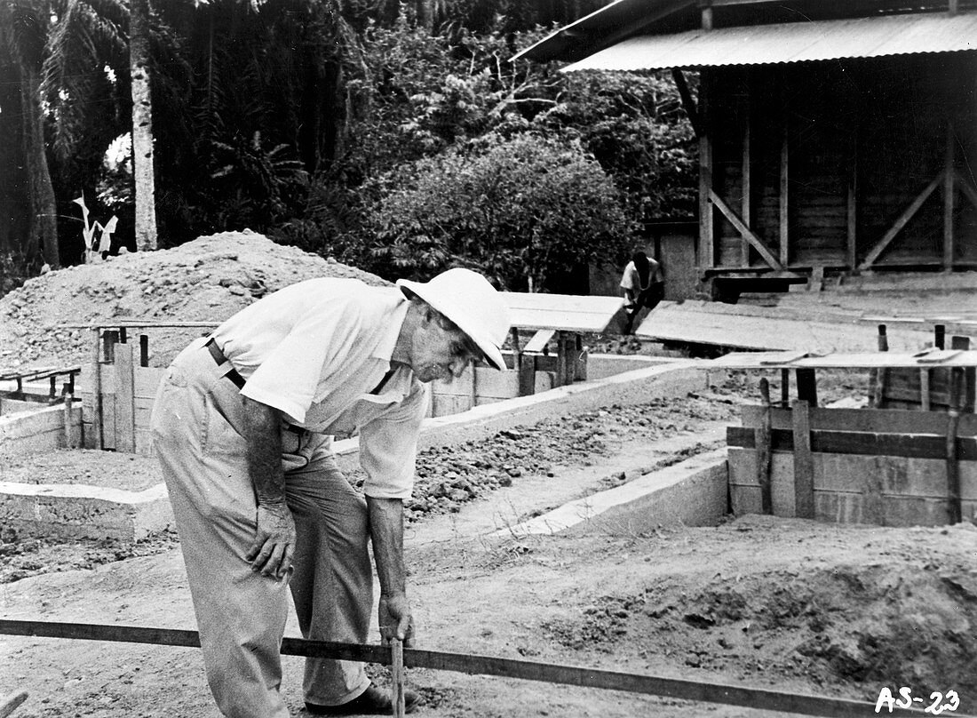 Albert Schweitzer, medical missionary, 1957