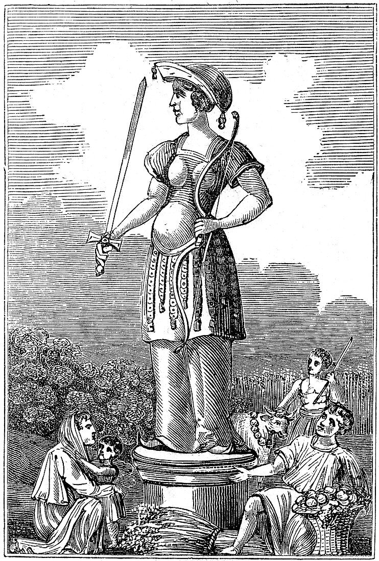 Freya, goddess of love in Scandinavian mythology, 1834