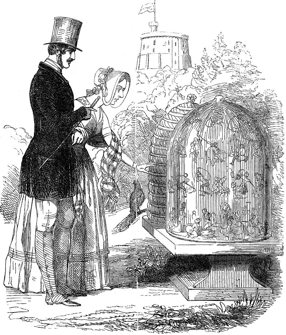 Albert, Prince Consort, showing his hives to Queen Victoria