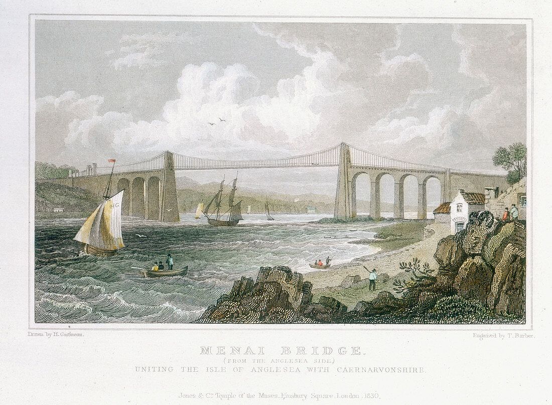 Menai Bridge (from the Anglesea Side)', 1830