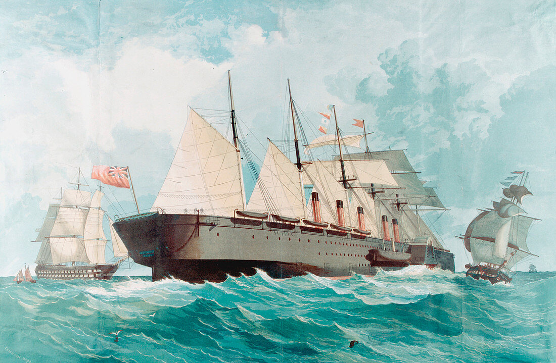 SS 'Great Eastern', IK Brunel's great steam ship, 1858
