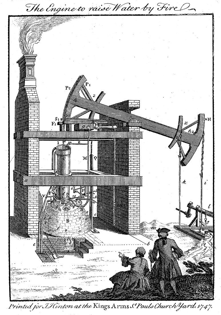 Newcomen steam engine, 1747