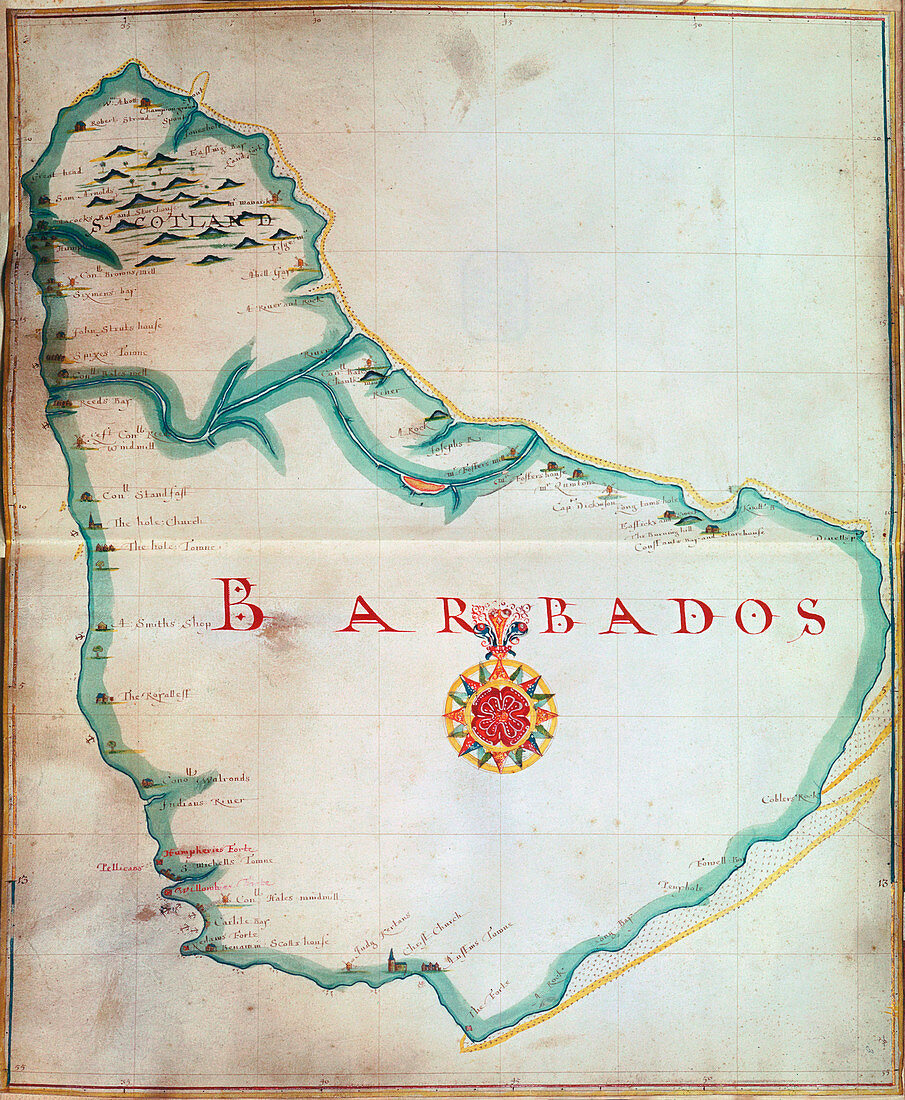 Map of Barbados, 1683