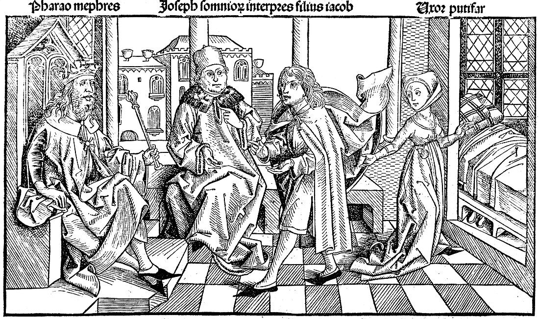 Joseph interpreting Pharaoh's dream, 1493