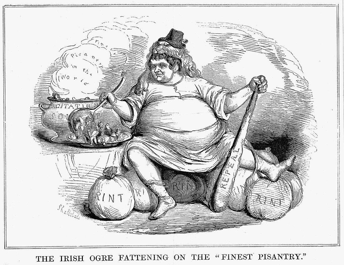 The Irish Ogre Fattening on the Finest Pisantry', 1843