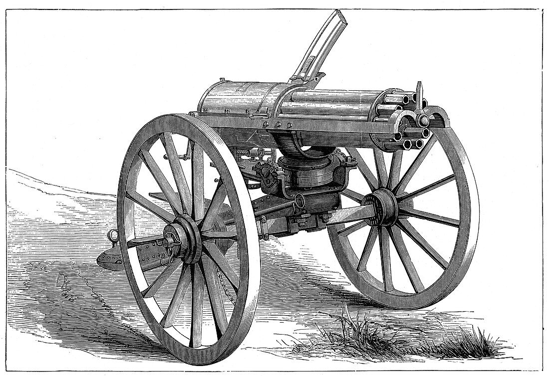 Gatling rapid fire gun, 1870
