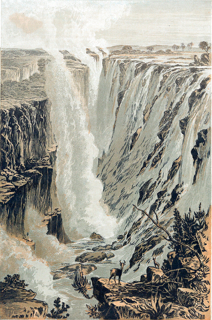 Victoria Falls, Africa, viewed from the east, 1866