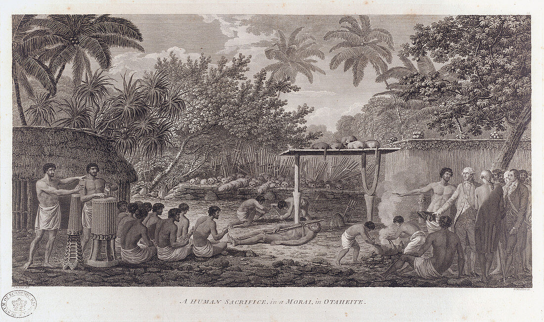 Human sacrifice on Tahiti in the South Pacific, c1773