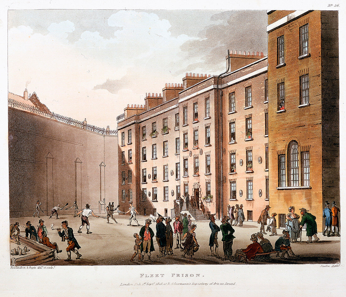 Inner court, Fleet Prison, London, 1808-1811