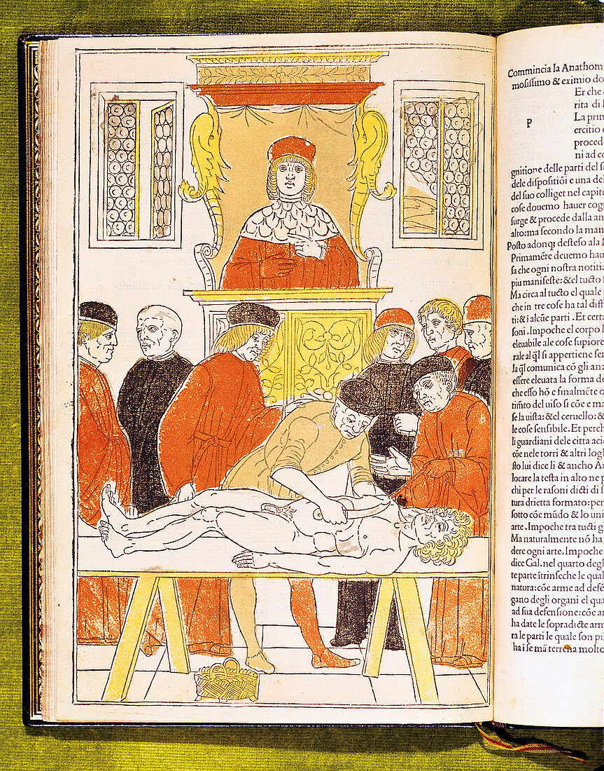 Anatomy lecture at Padua, Italy, 1483