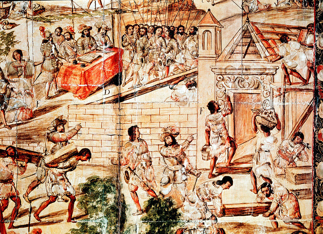 The building of Mexico City, 16th century