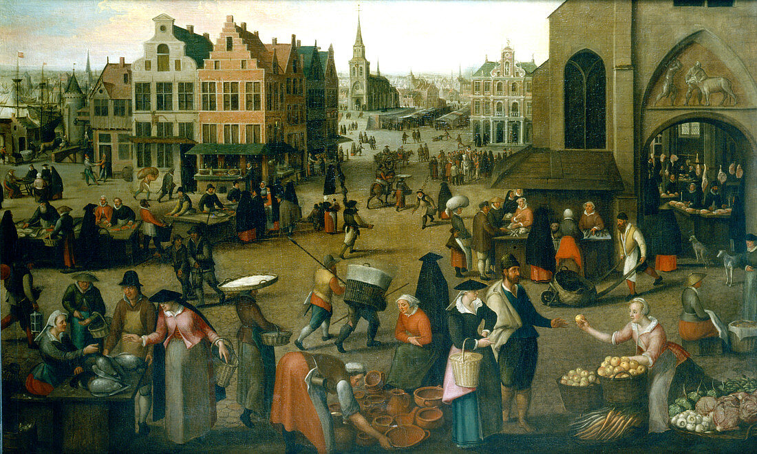 View of a market place', c1570-1603