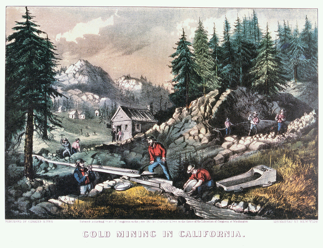 Gold Mining in California', 1849
