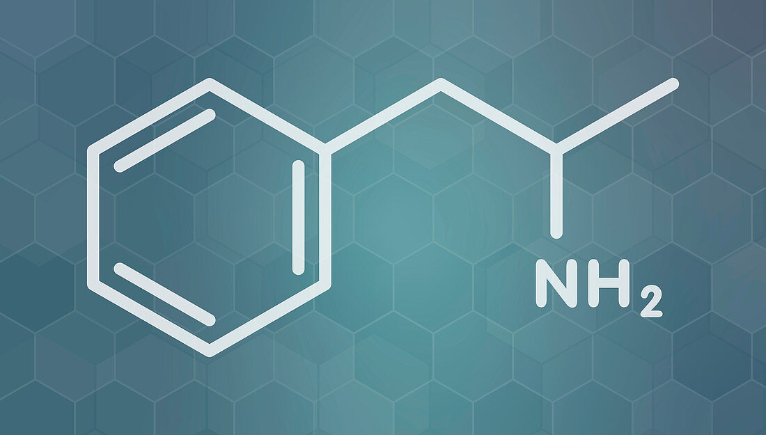 Amphetamine stimulant drug molecule