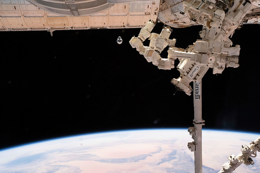 SpaceX Crew Demo-1 approaching the ISS, March 2019