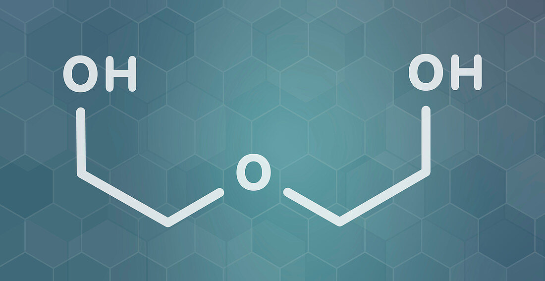 Diethylene glycol chemical solvent molecule