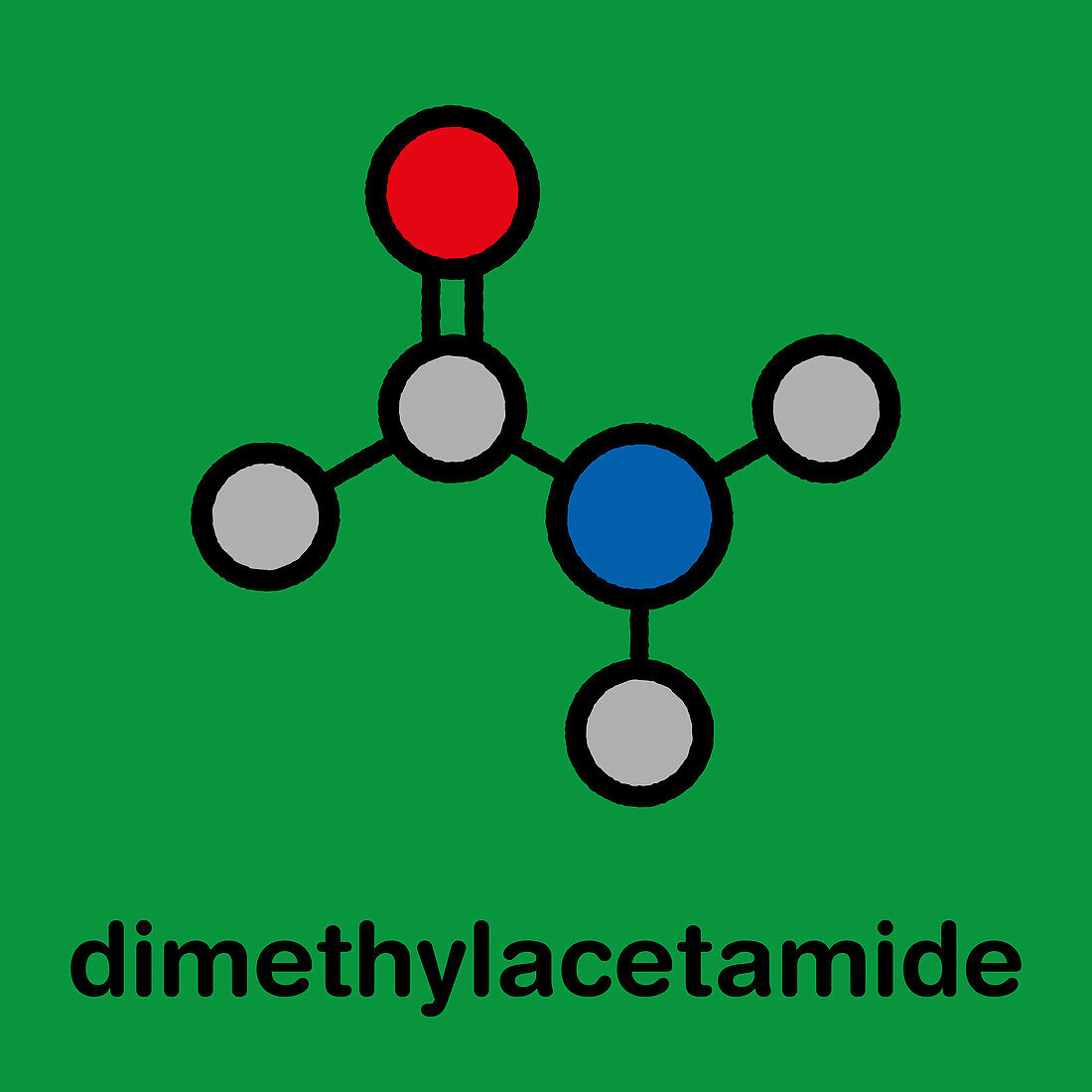 Dimethylacetamide chemical solvent molecule