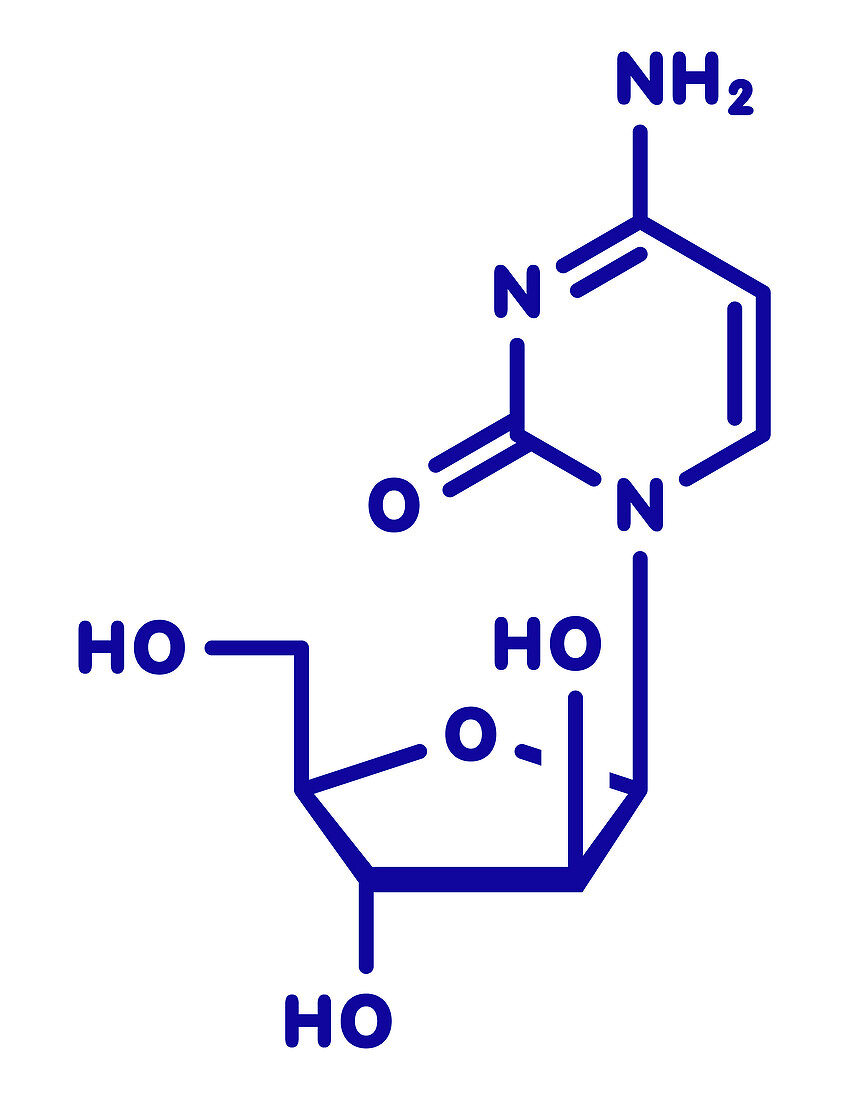 Cytarabine chemotherapy drug molecule