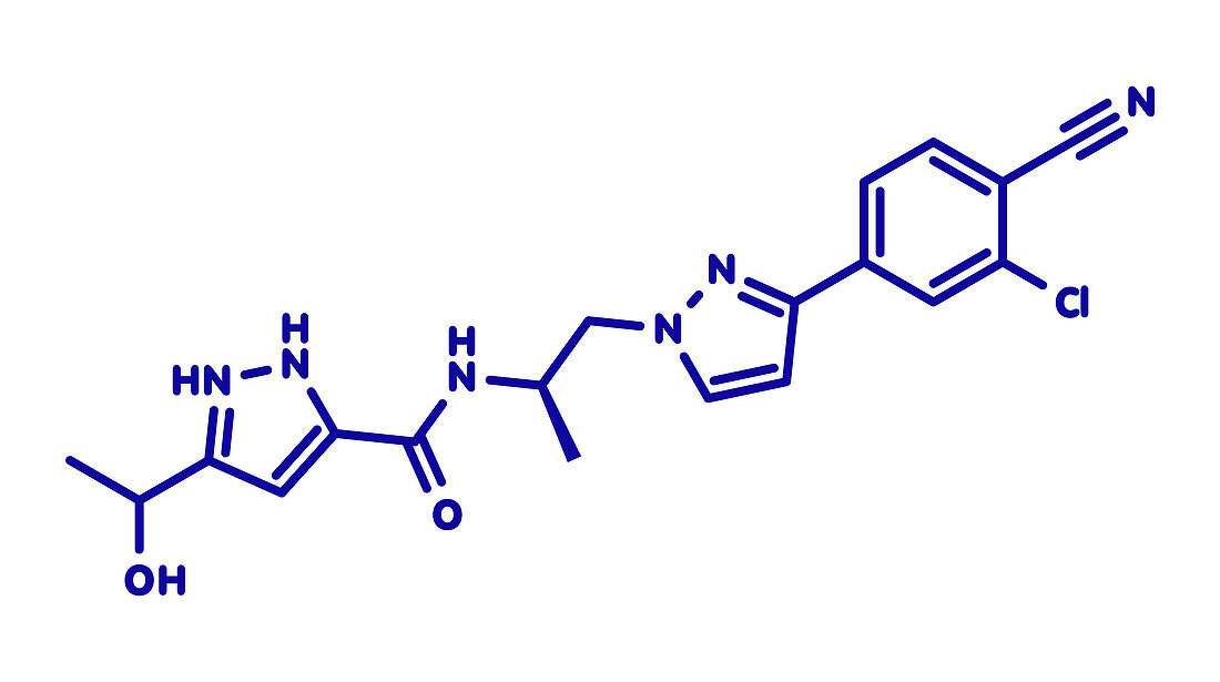 Darolutamide prostate cancer drug molecule