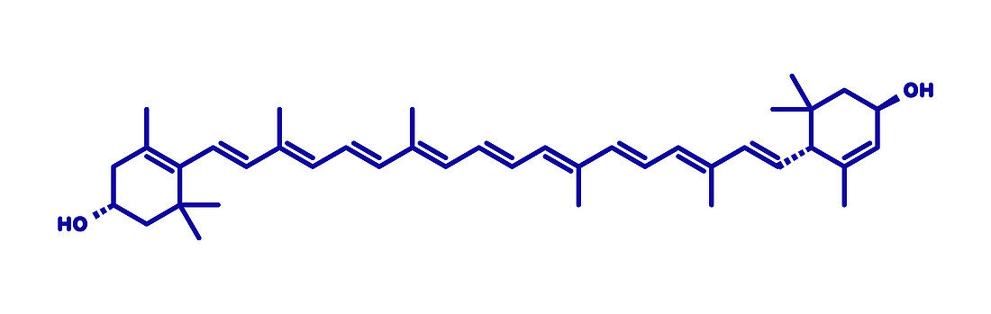 Lutein yellow-orange plant pigment molecule