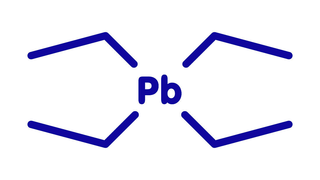 Tetraethyllead gasoline octane booster molecule