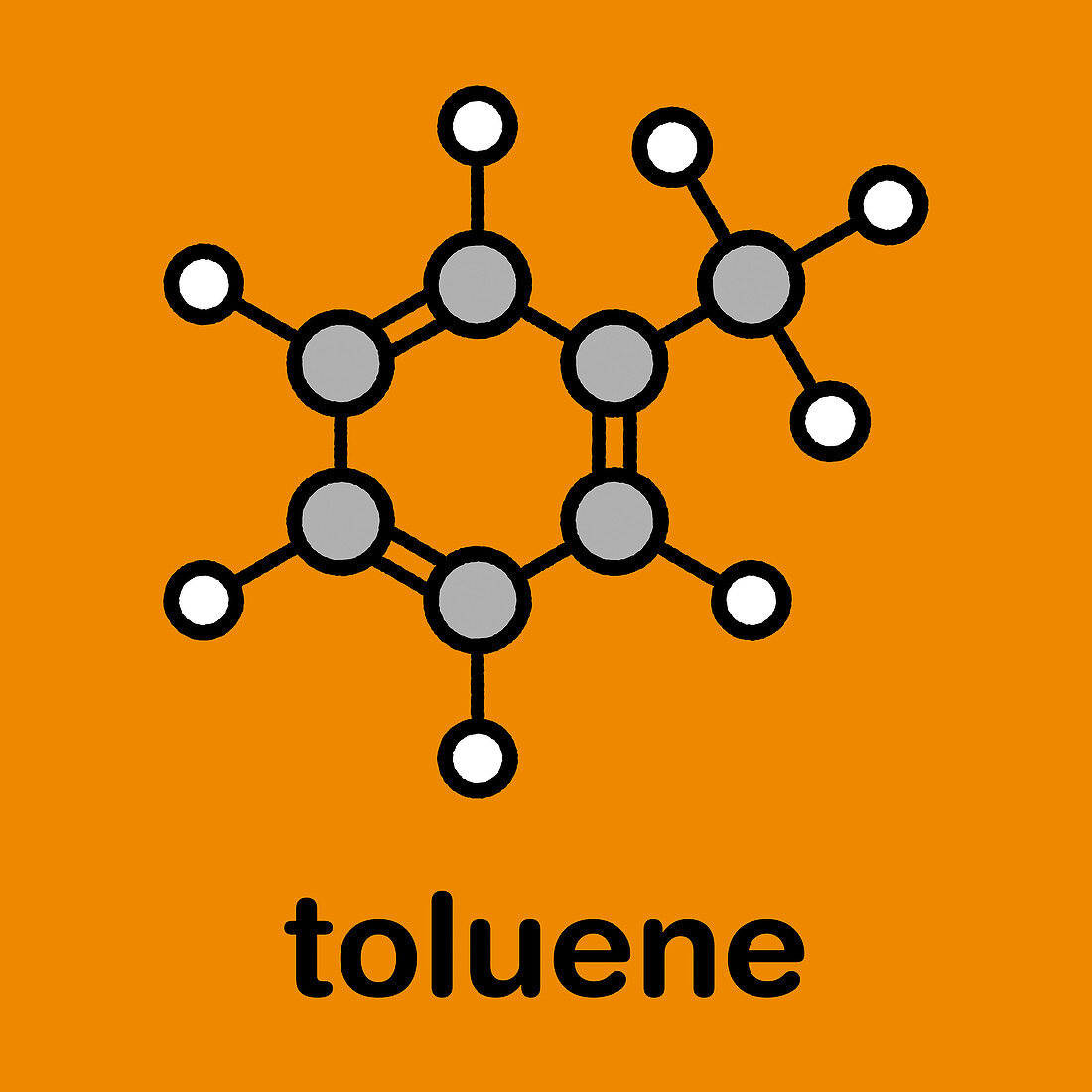 Toluene chemical solvent molecule