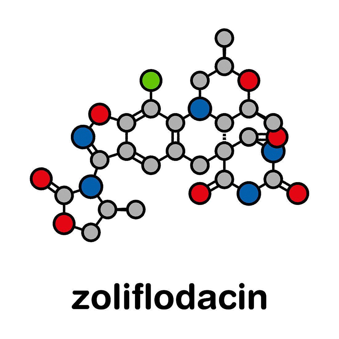 Zoliflodacin antibiotic drug molecule