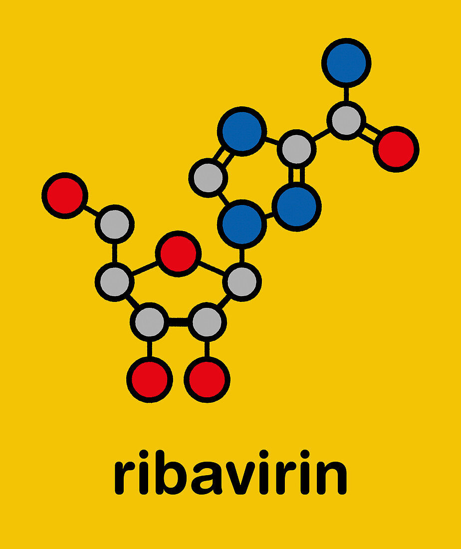 Ribavirin antiviral drug molecule