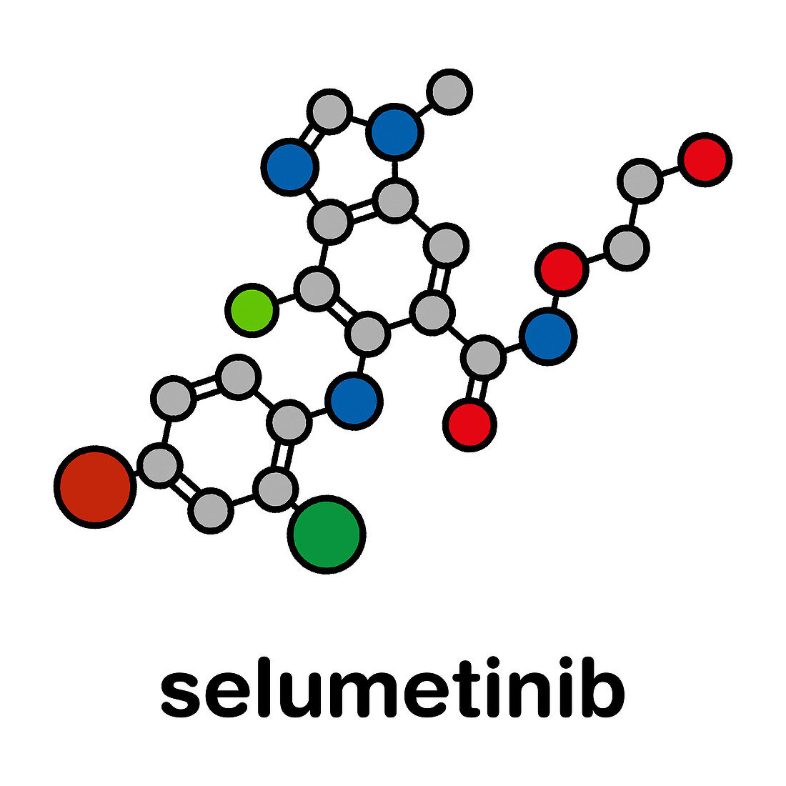 Selumetinib cancer drug molecule