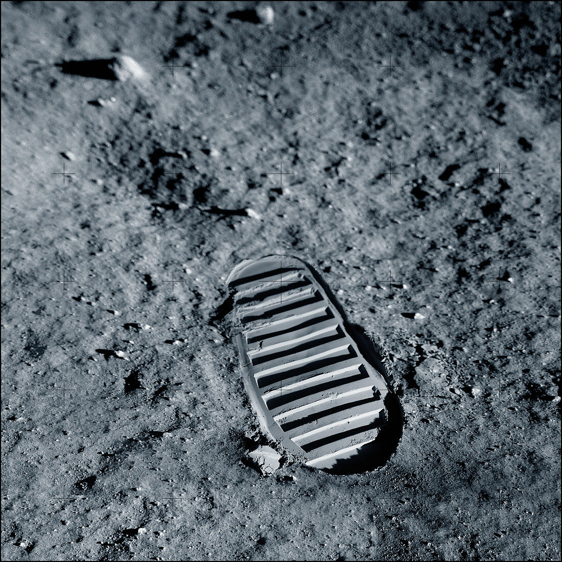 Apollo bootprint on the Moon, illustration