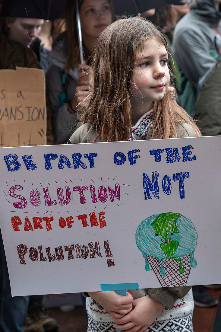 Climate change demonstration, Michigan, USA