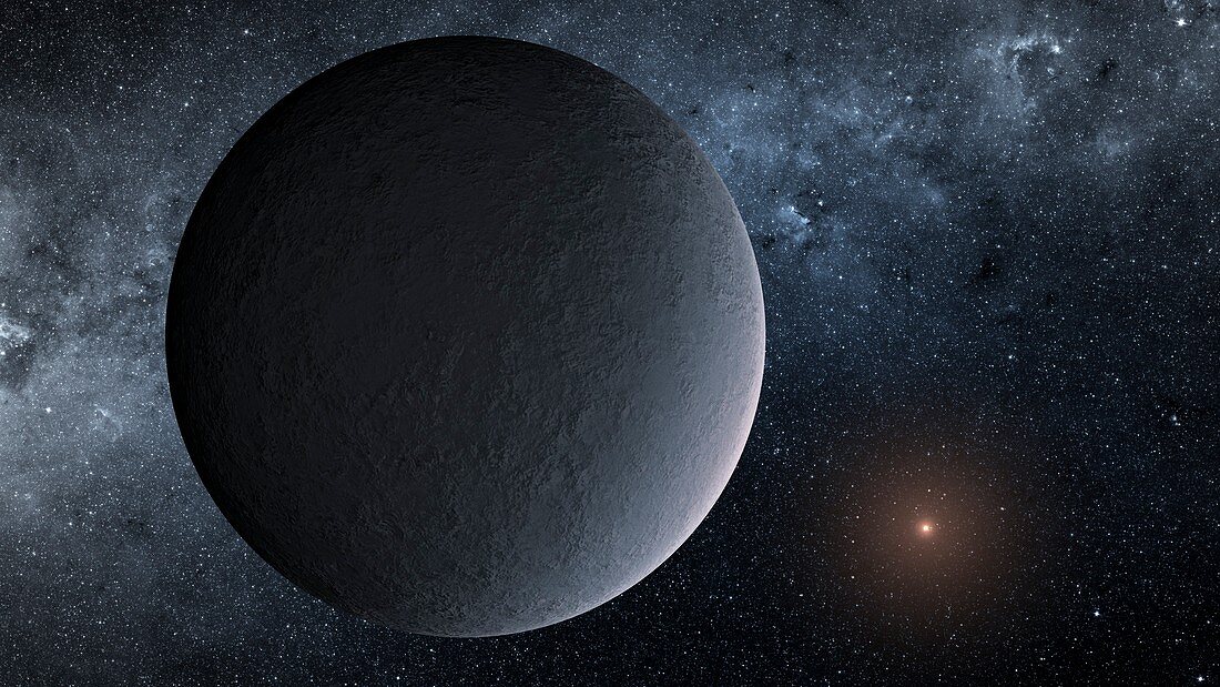 Iceball exoplanet OGLE-2016-BLG-1195Lb, illustration