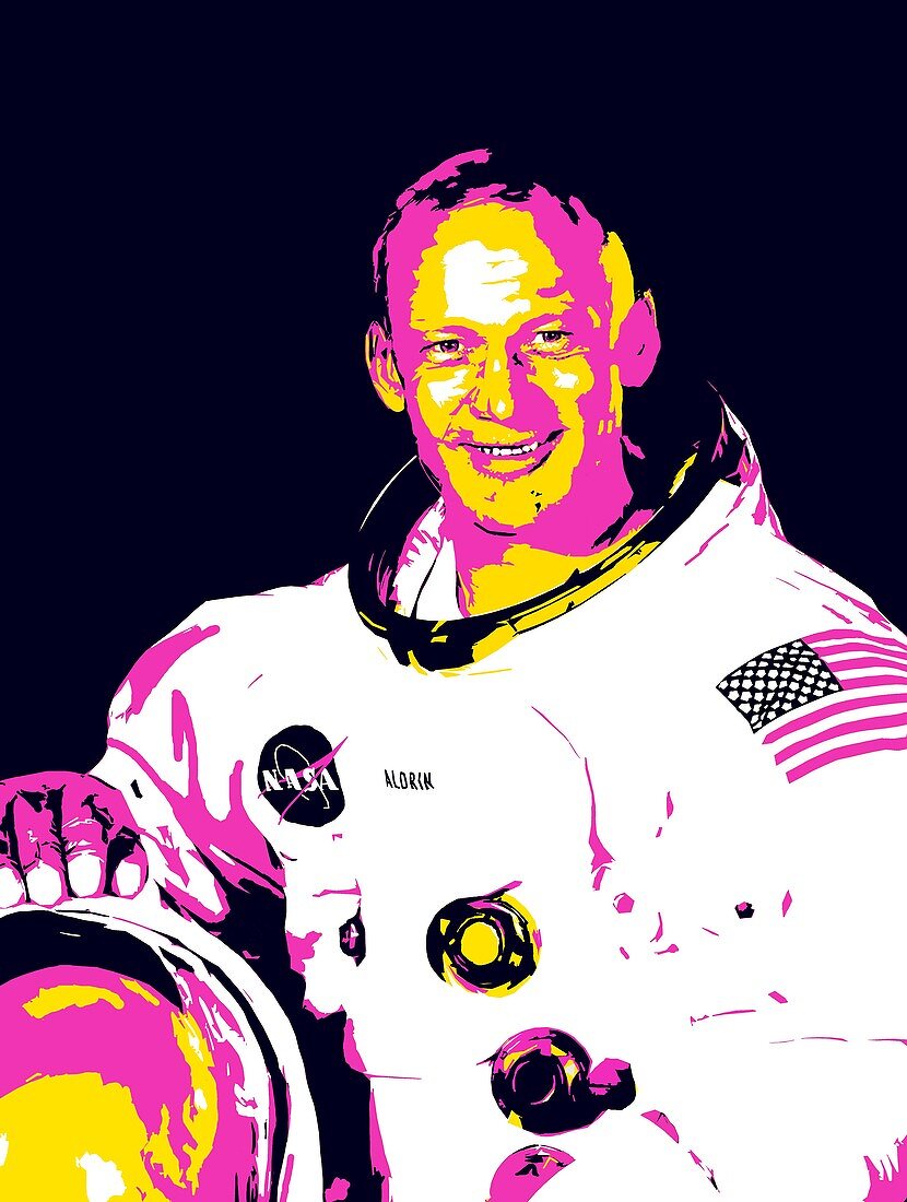 Buzz Aldrin, Apollo 11 astronaut, illustration