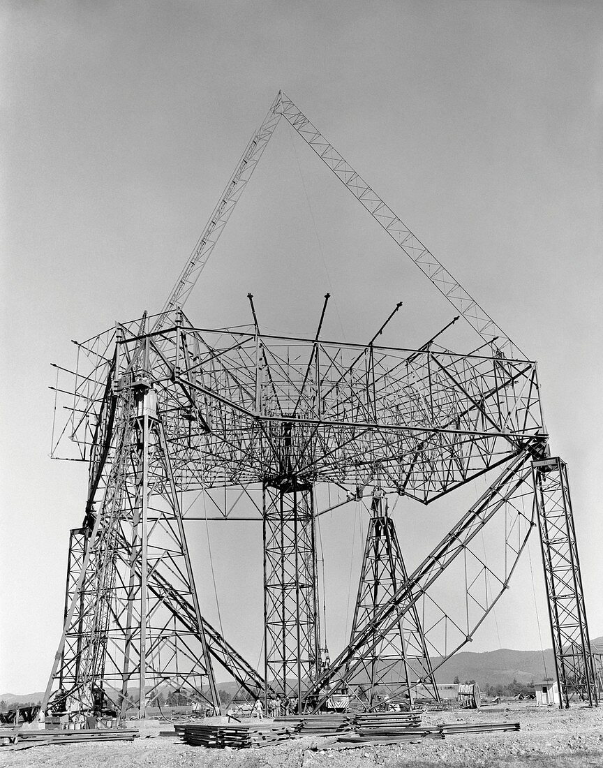 300-foot Green Bank radio telescope construction, 1961