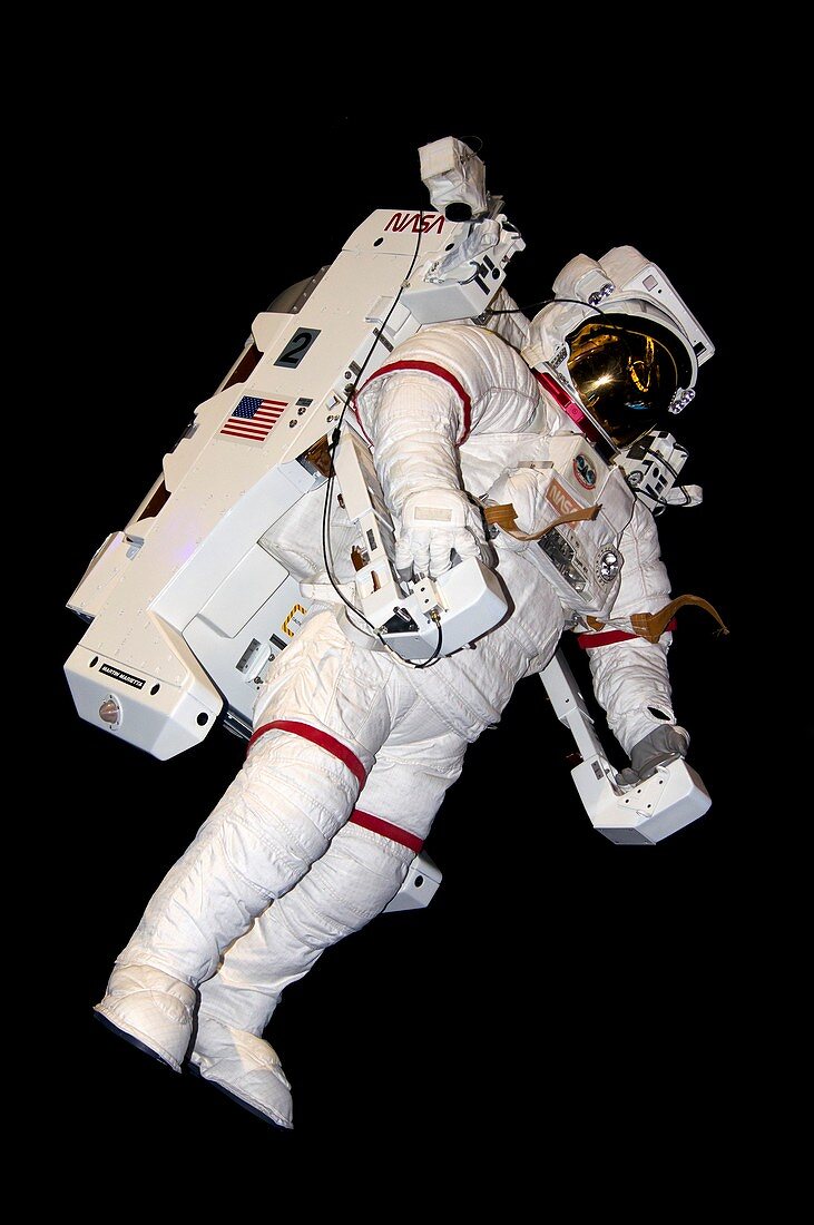 Space Shuttle astronaut on MMU.