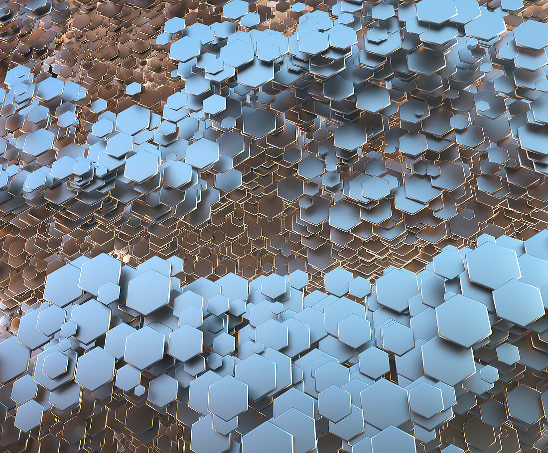 Abstract polygonal honeycomb, illustration