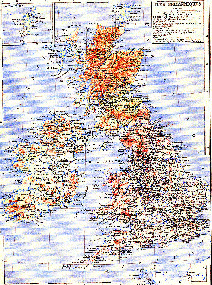 Map of the British Isles, 1880s