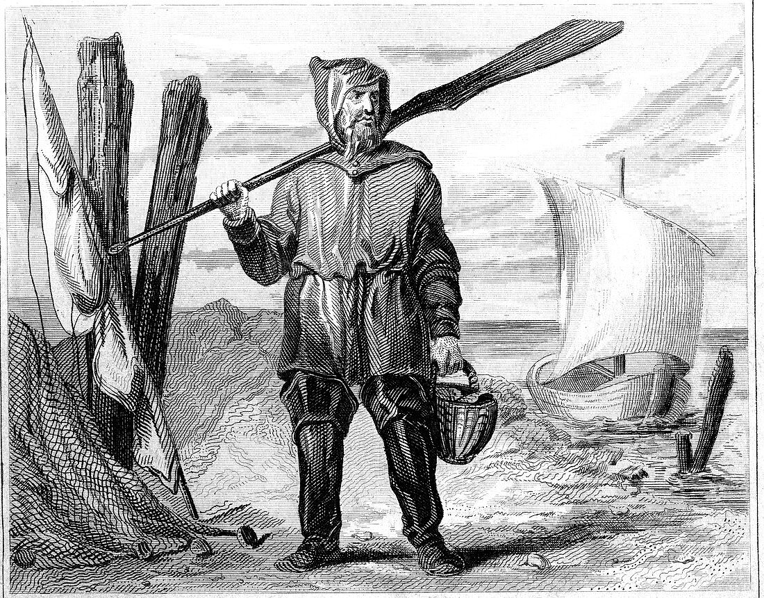 Fisherman, historical illustration