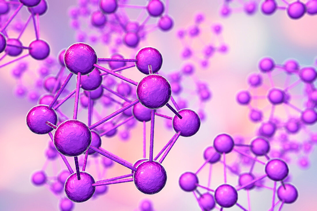 Abstract molecular network, illustration