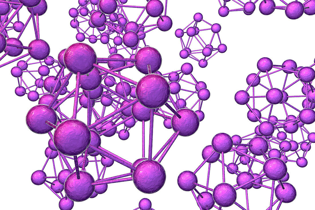Abstract molecular network, illustration