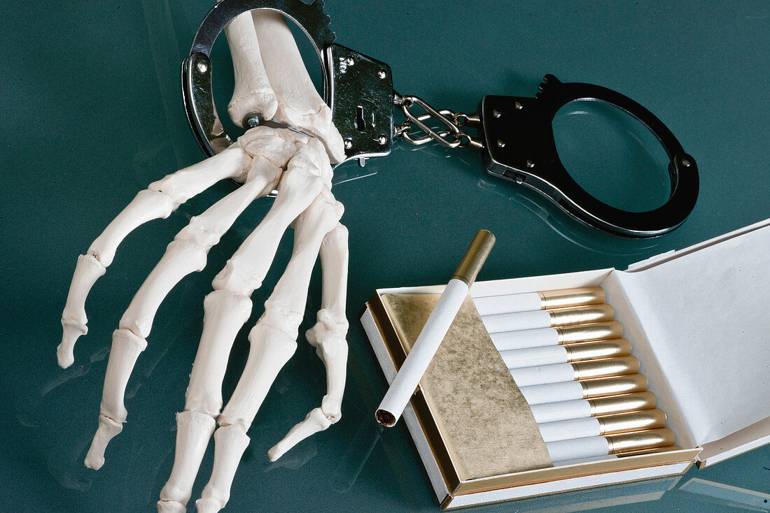 Cigarette addiction, conceptual image