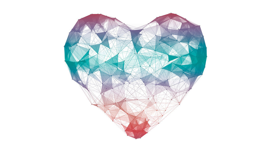 Digital heart shape, illustration