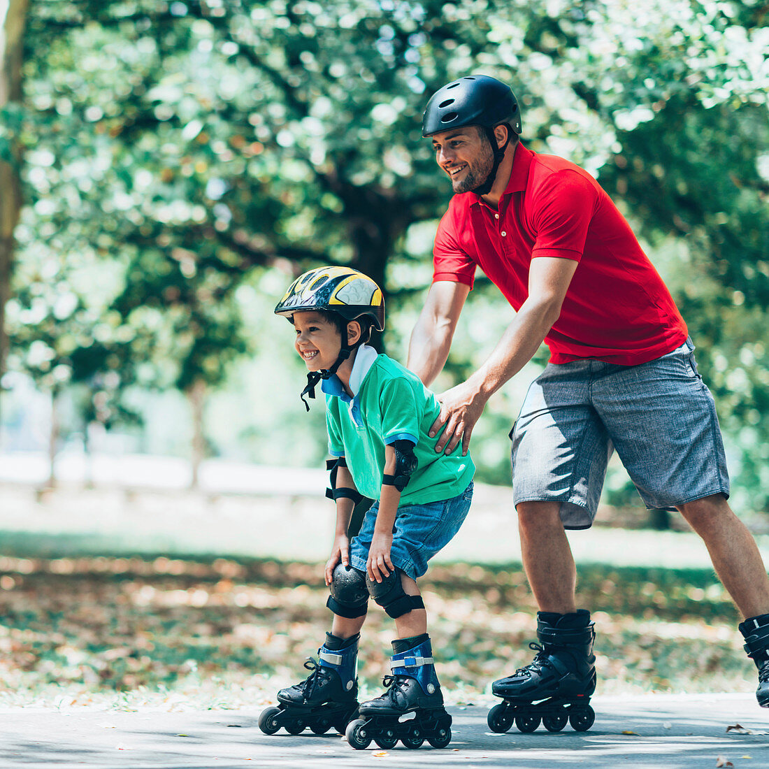 Family roller skating