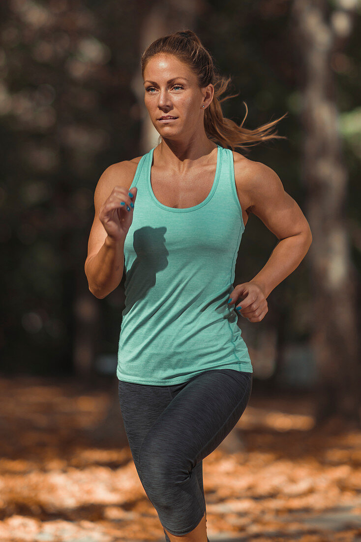 Woman jogging outdoors