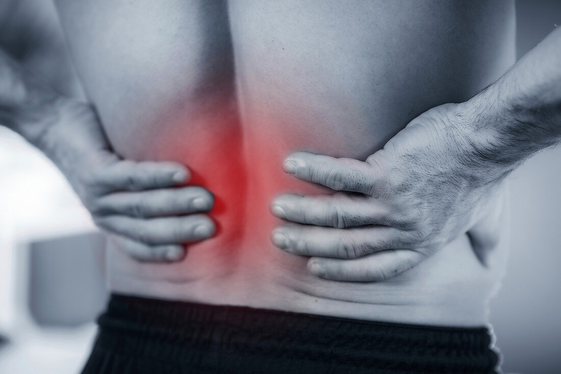 Lower back pain, conceptual image