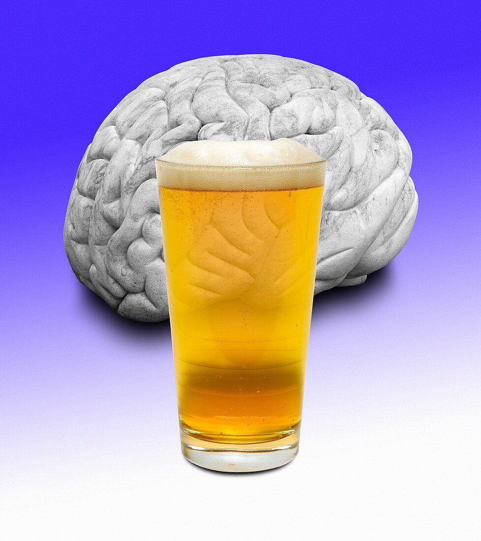 Beer with brain, illustration