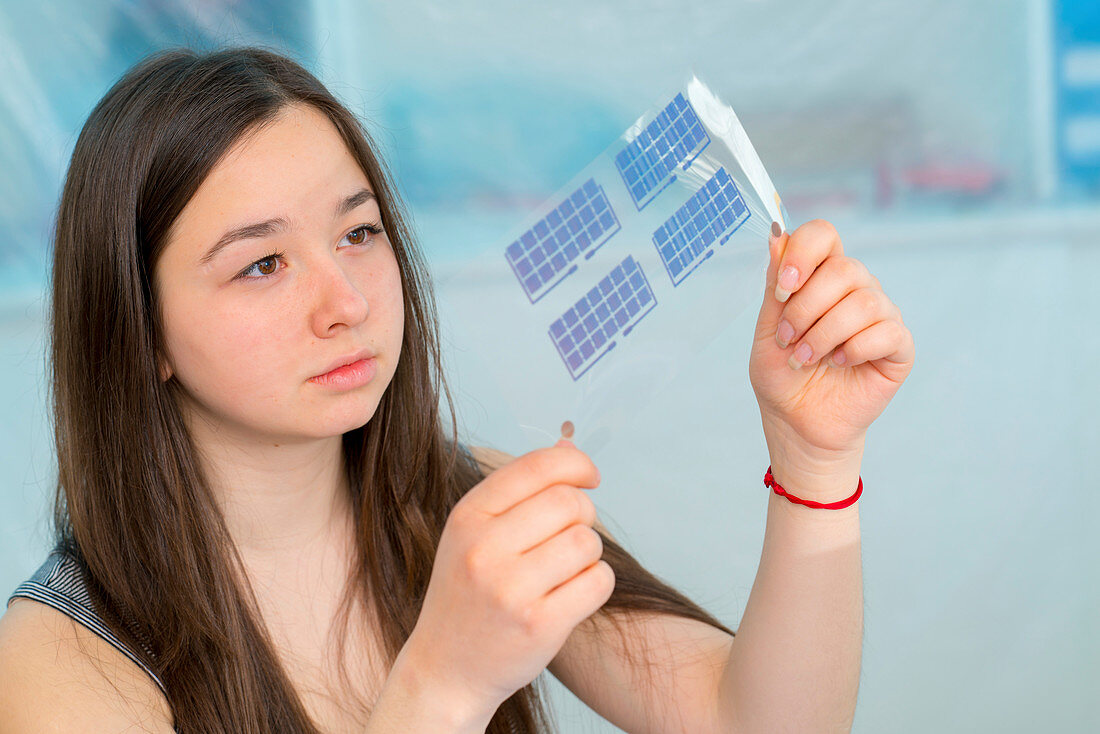 Girl working on electronics project